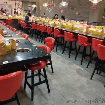佛山樵森家具供應不銹鋼旋轉火鍋餐桌 回轉火鍋 自助小火鍋設備
