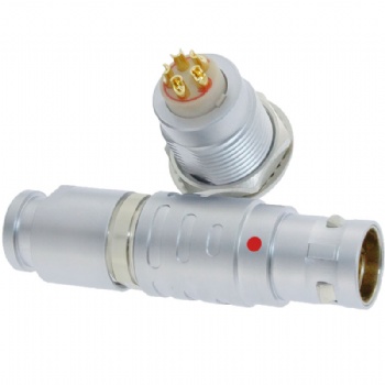 長(zhǎng)方捷連接器 5芯塑料金屬圓型推拉自鎖插頭插座