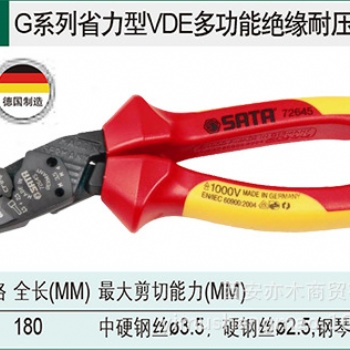 陜西世達(dá)G系列VDE絕緣省力斜嘴鉗/72640-72660