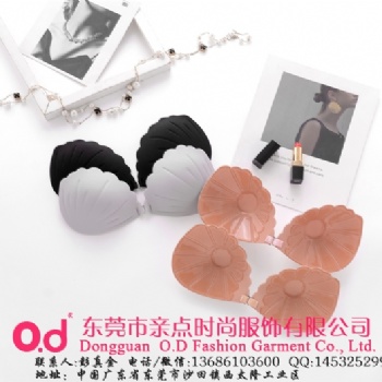 上海定制2019年新款性感時(shí)尚隱形文胸貝殼扣式無(wú)肩帶隱形內(nèi)衣