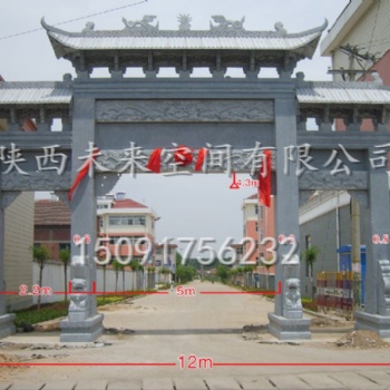 西安仿古牌坊，古建牌坊，實木牌樓，鄉村牌樓