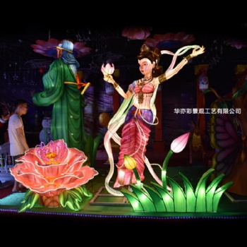 華亦彩工廠批發(fā)定制網(wǎng)紅動物造型麋鹿馬車光雕免費設計制作2019水城國際燈光節(jié)