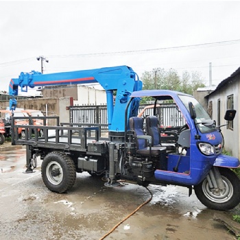 三輪隨車吊生產廠家 液壓控制小型平板三輪隨車吊價格 林業移樹吊樹機械 三馬車背背吊5噸自備吊