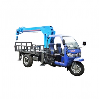 可訂制三輪底盤平板吊 林園移樹三輪吊 農用5噸小型三輪隨車吊價格 5噸三馬車背背吊