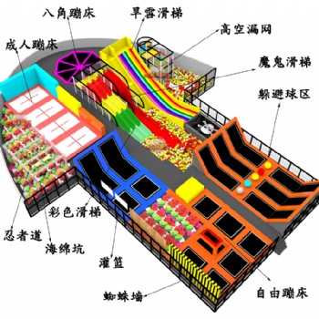 童玩咖品牌室內大型蹦床海洋球設備室外運動大型兒童樂園