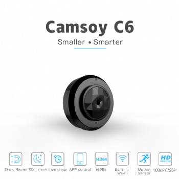 CAMSOY+ C6黑鉆石迷你IP攝像頭1080P WIFI APmode