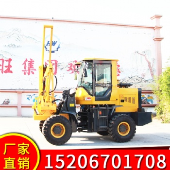 小型輪式護欄打樁機 小四輪公路打樁機