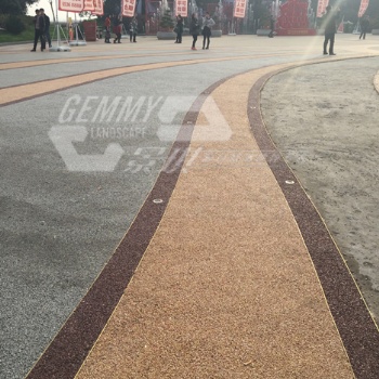 撫州旅游景區彩色透水防滑路面的施工流程