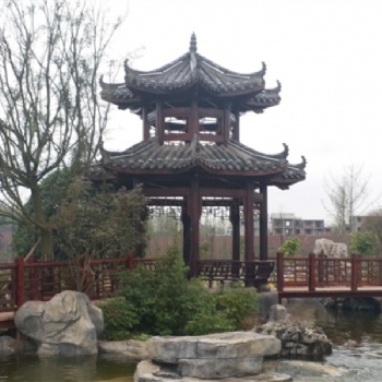 成都仿古建筑亭子，仿古雙層亭子定制廠家