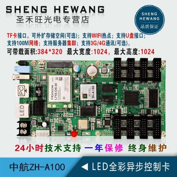 中航ZH-A100全彩異步wifi控制卡手機(jī)發(fā)送LED顯示屏4G二次開發(fā)主板