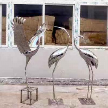 不銹鋼?dān)Q，不銹鋼動(dòng)物，不銹鋼人物，公園雕塑