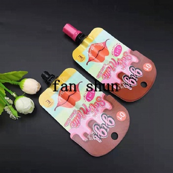 生產(chǎn)睫毛膏唇釉眼線液鋁箔吸嘴袋定做 泰國化妝品便攜異形包裝袋