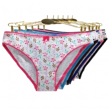 廠家純棉碎花女式內(nèi)褲lady underwear外貿(mào)現(xiàn)貨庫(kù)存女士三角褲