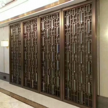 佛山廠家304不銹鋼屏風(fēng)，304砂光玫瑰金不銹鋼屏風(fēng)