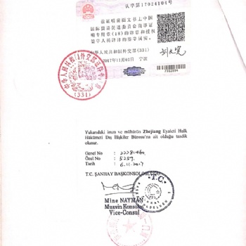 土耳其領事館簽章認證，EC證書，出口商登記表ERF