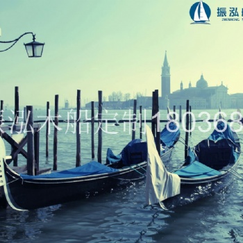 歐式電動貢多拉木船景區實木游船觀光游艇攝影影視道具