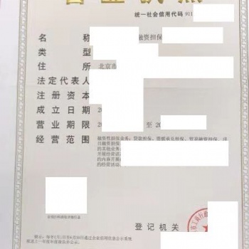 轉(zhuǎn)讓全國范圍融資擔(dān)保公司