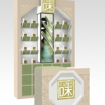 濟(jì)南化妝品展柜，美妝展示柜，彩妝展臺(tái)展柜設(shè)計(jì)制作
