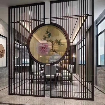 現(xiàn)代中式不銹鋼屏風(fēng)隔斷圖片，客廳辦公隔斷，隔斷屏風(fēng)歷史