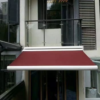 豪華全盒伸縮雨棚遮陽棚別墅庭院電動帳篷陽臺防曬手搖遮雨棚雨搭