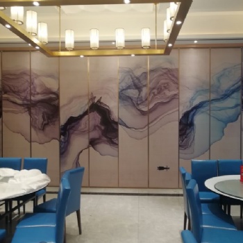 龍崗酒樓包廂貼畫折疊屏風隔墻 深圳閣瑞65型活動隔斷有限公司