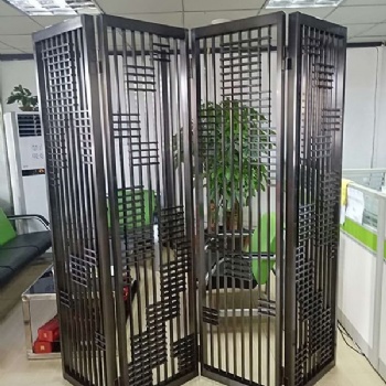 黑鈦折疊不銹鋼屏風圖片