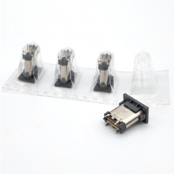 TYPEC 3.1母座24P立式貼片9.310.5 四腳插板 帶蓋編帶
