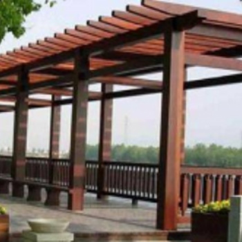 小青瓦長廊，防腐木長廊，公園景區休閑長廊施工