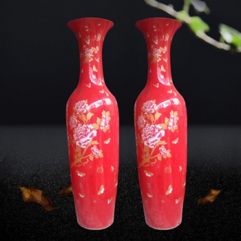 景德鎮(zhèn)德鎮(zhèn)陶瓷器手繪花瓶擺件 中式客廳玄關(guān)擺件瓶 酒店開業(yè)禮品