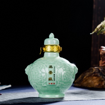 陶瓷酒瓶1斤青釉陶瓷酒瓶 一斤酒壇 景德鎮(zhèn)工藝收藏酒具家用酒壺
