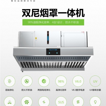 雙尼煙罩一體機，雙尼油煙凈化器生產(chǎn)廠家