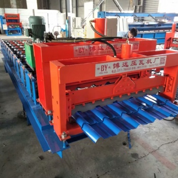 河北博遠(yuǎn)定制800琉璃瓦彩鋼壓瓦機(jī)_竹節(jié)琉璃瓦壓瓦機(jī)