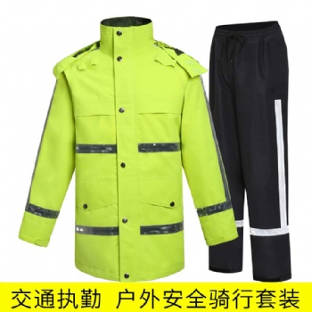 廣東頂峰實力雨衣品牌-三層復合透濕交巡雨衣反光新式男交通防暴雨雨衣雨褲套裝