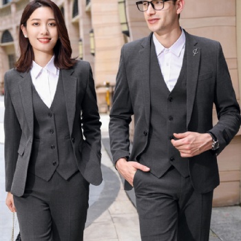 西安西服男套裝高檔商務(wù)正裝男女同款職業(yè)裝定制灰色西裝