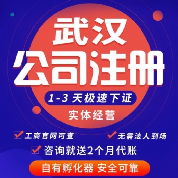 武漢0元注冊公司 提供內資公司注冊 分公司注冊 個體注冊