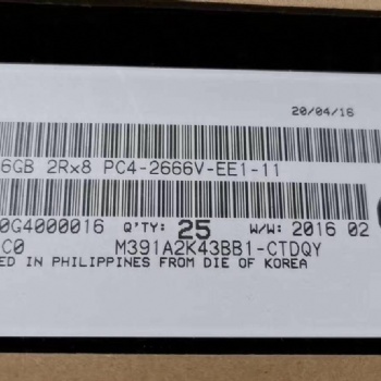 M391A2K43BB1-CTD三星全新原廠16G 2RX8 2666V 純ECC服務(wù)器內(nèi)存