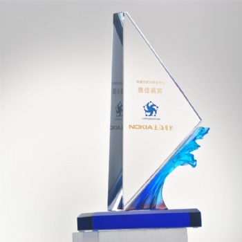 海浪琉晶新款獎(jiǎng)杯榮譽(yù)頒獎(jiǎng)定制紀(jì)念品水晶琉晶杯