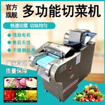切菜機食堂用不銹鋼多功能土豆蘿卜杏鮑菇切片切絲切丁機廠家