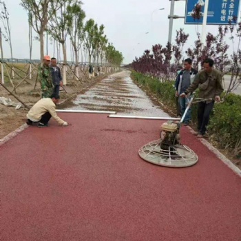 泰安彩色路面透水地坪高強度耐磨損