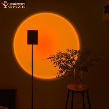 新款現貨勇崢照明可調日不落燈投影夕陽落日燈led網紅氛圍落地燈
