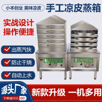 商用小型燃氣電熱涼皮機抽屜式多層涼皮蒸箱仿手工蒸米皮機