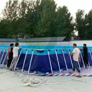 河北戶外大型支架水池游泳池兒童充氣水滑梯價格