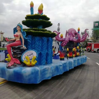 大型花車出租租賃火爆巡游花車租賃夢幻海洋花車展覽價格專業定制廠家
