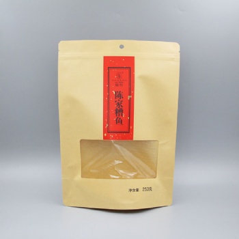 **皮紙自立拉鏈開(kāi)窗袋