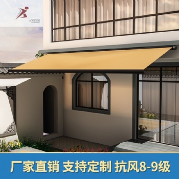 電動伸縮遮陽篷天幕篷伸縮雨篷 樓頂房篷 雨篷高檔導軌遮陽棚定制