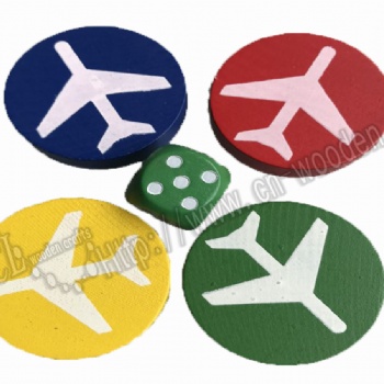 木質(zhì)飛行棋2cm桌游系列益智玩具棋飛機圖案4cm定制木制五子棋廠家