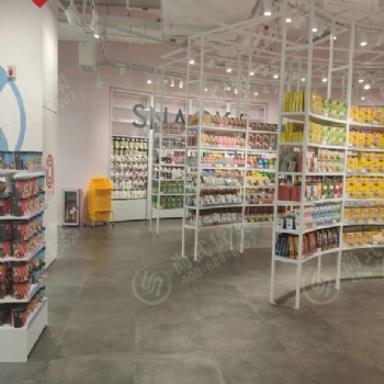 福建晨光文具貨架十元店雙面中島柜小型精品店貨架來圖設計
