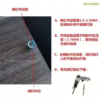 中挺庭銷釘鋁材鉚釘平開窗尖頭圓柱鐵銷子斷橋鋁門窗護(hù)角鋁門窗戶角碼連接銷