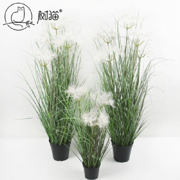 北歐ins風仿真蒲公英盆栽大型落地綠植人造蘆葦狗尾草櫥窗裝飾假花