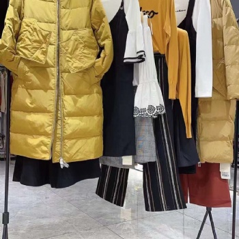 [廣州尾貨批發貨源]**品牌米祖21秋冬女裝大衣雙面呢毛衣羽絨服